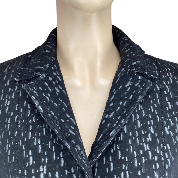 Elie Tahari Black Silk Wool Blend Blazer Size 0 Womens Blazer Jacket Chiffon Raw - Picture 2 of 10